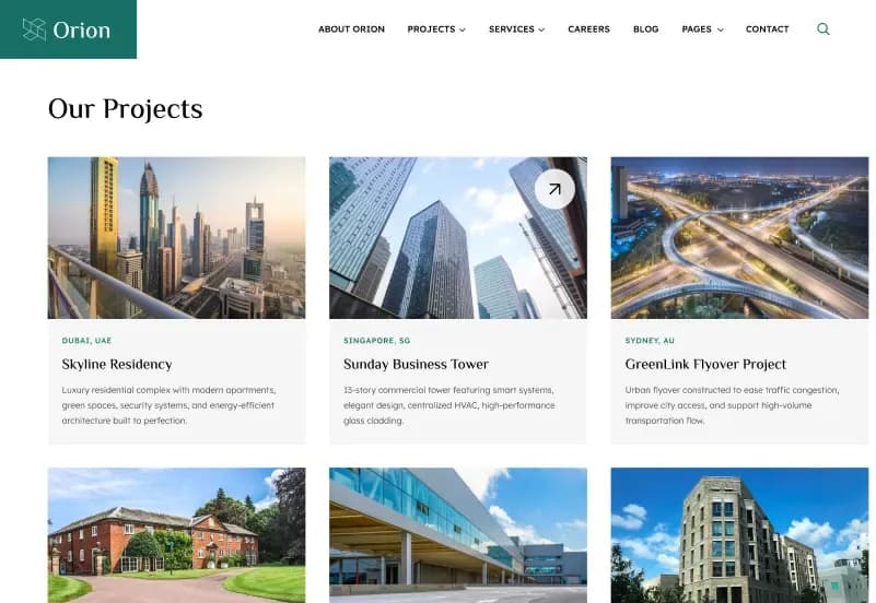 Orion — Construction Website Figma Template gallery image 11