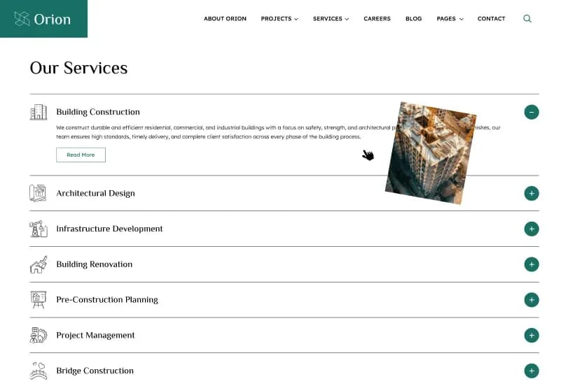 Orion — Construction Website Figma Template gallery image 13