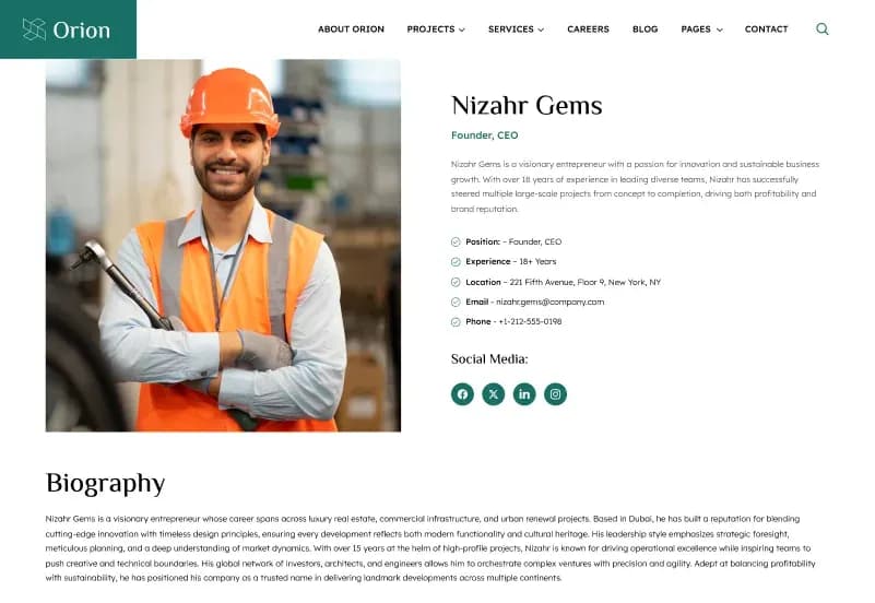 Orion — Construction Website Figma Template gallery image 14