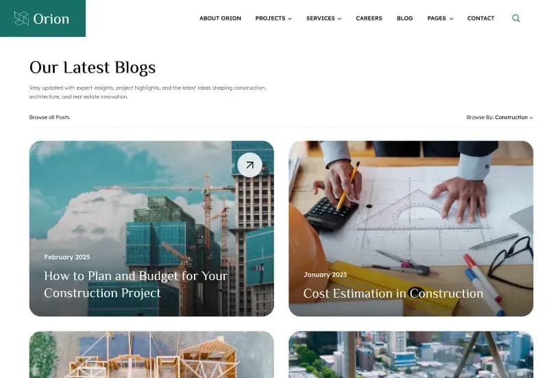Orion — Construction Website Figma Template gallery image 15