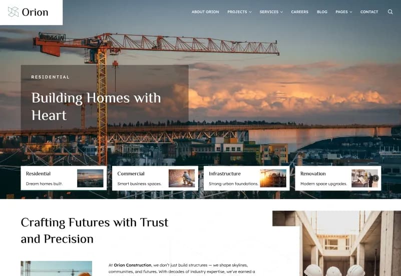 Orion — Construction Website Figma Template gallery image 1