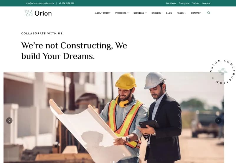 Orion — Construction Website Figma Template gallery image 2