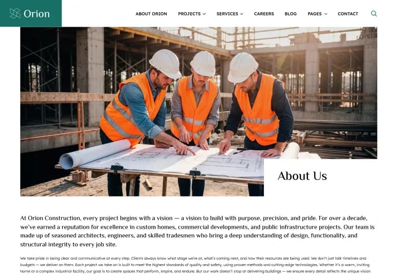 Orion — Construction Website Figma Template gallery image 5