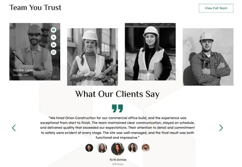 Orion — Construction Website Figma Template gallery image 8