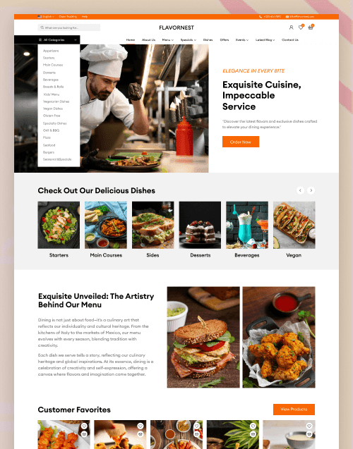 Flavornest — Restaurant eCommerce Figma Template