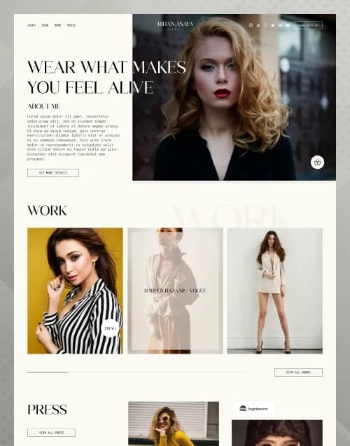 Rihan Model - Premium website template by WebbyCrown Solutions