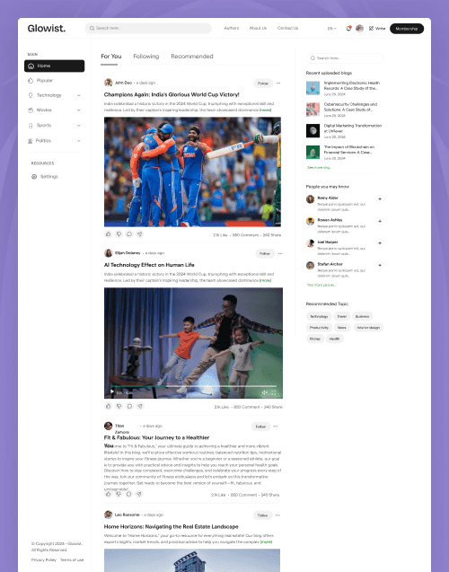Glowist – Next.js Blog & Magazine Website Template