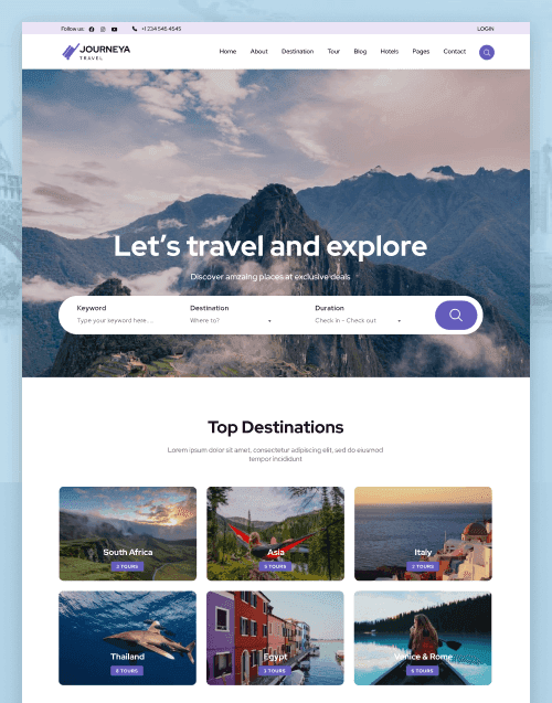 Journea — Travel Agency & Tour Booking Next.js Website Template