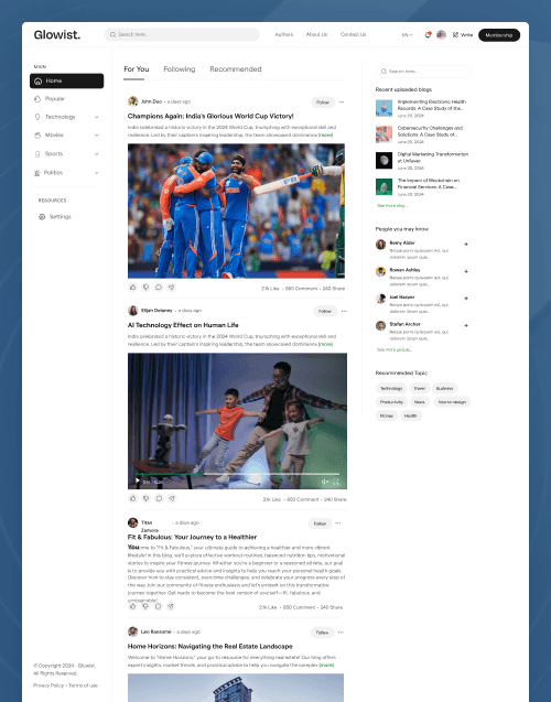 Glowist – Blog & Magazine HTML Website Template