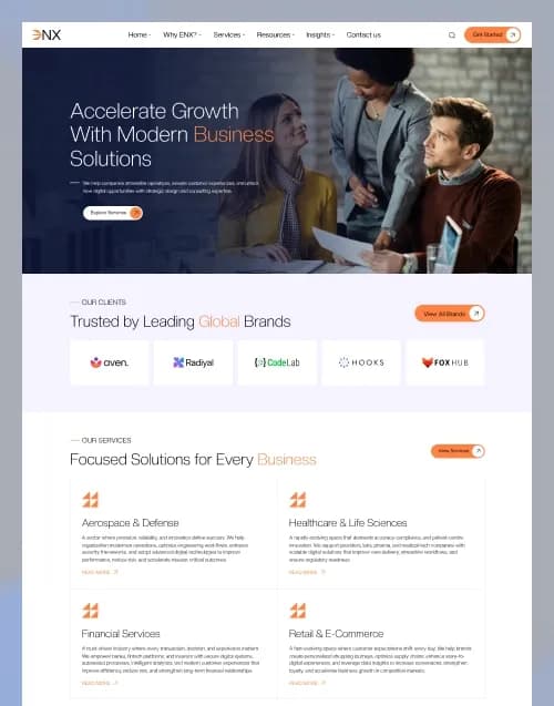 ENX - Premium website template by WebbyCrown Solutions