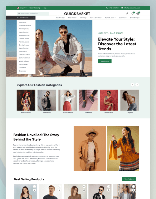 QuickBasket — Fashion eCommerce Figma Template