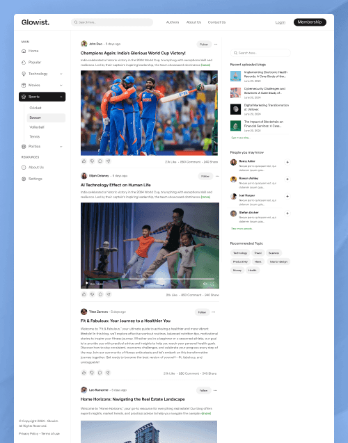 Glowist — Blog Website Figma Template