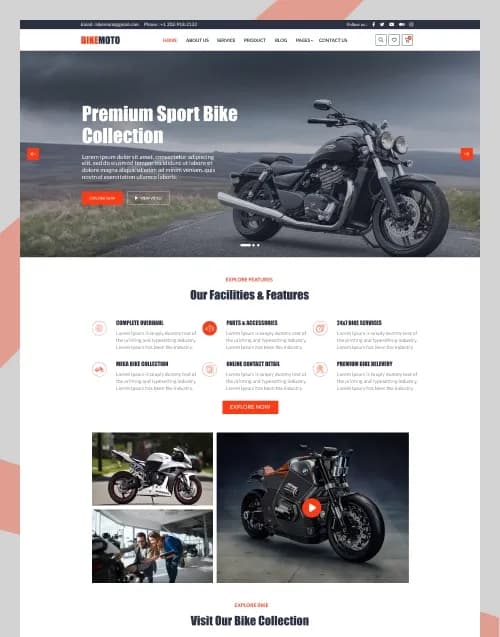 Bike Moto - Premium website template by WebbyCrown Solutions