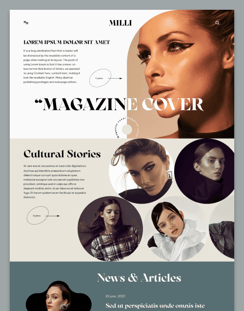 Milli — Magazine Website Figma Template