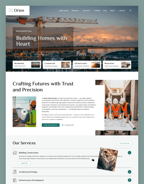 Orion — Construction Company HTML Website Template