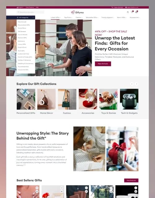 Gifymo - Premium website template by WebbyCrown Solutions