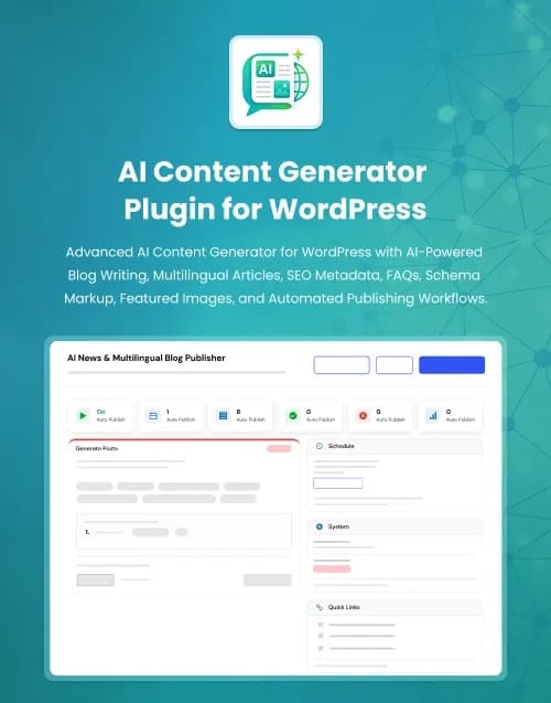 AI News Multilingual Blog Publisher - Premium website template by WebbyCrown Solutions