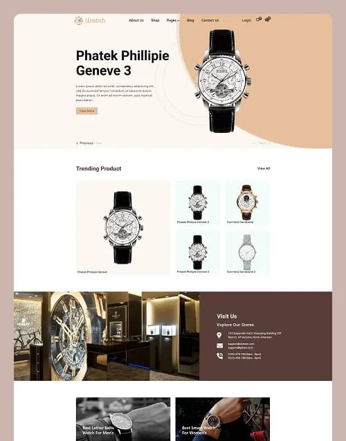 Watch / Luxury Timepieces - Premium website template by WebbyCrown Solutions