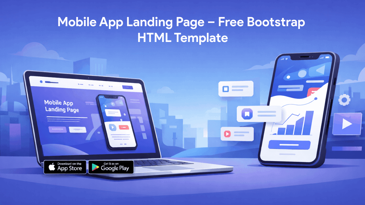 Mobile App Landing Page – Free Bootstrap HTML Template