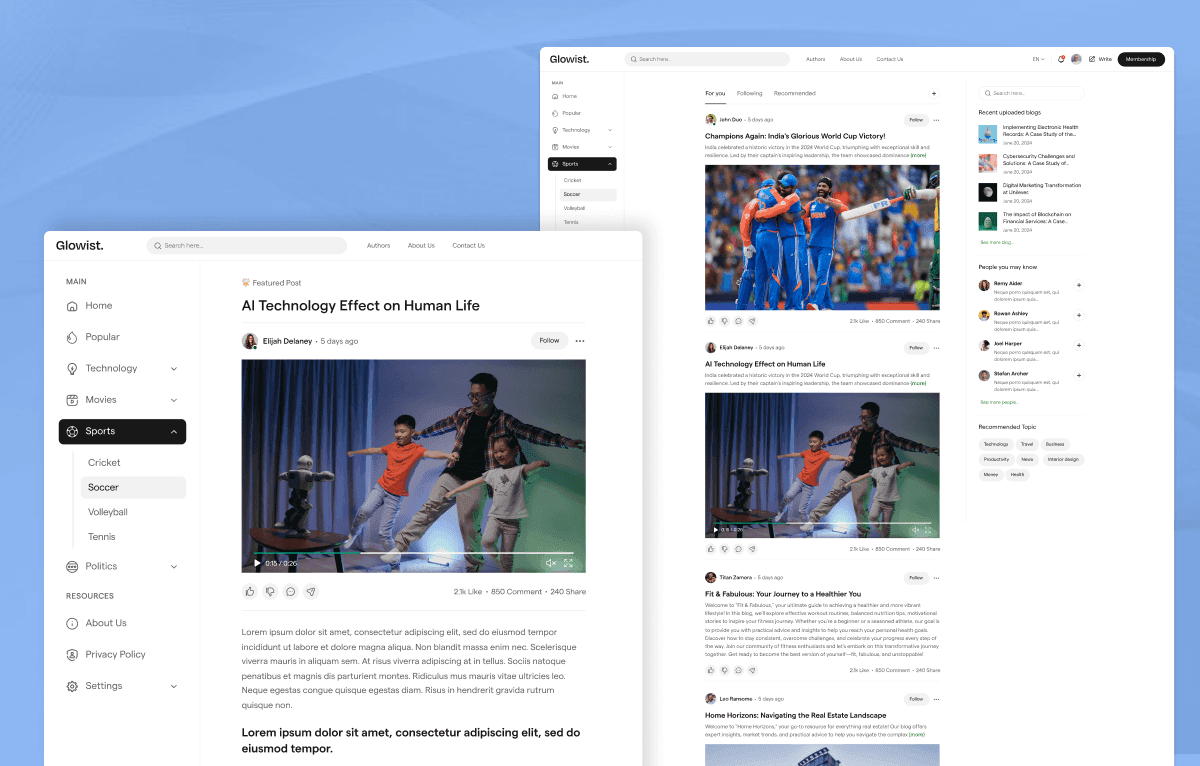 Blog & Magazine Figma Templates