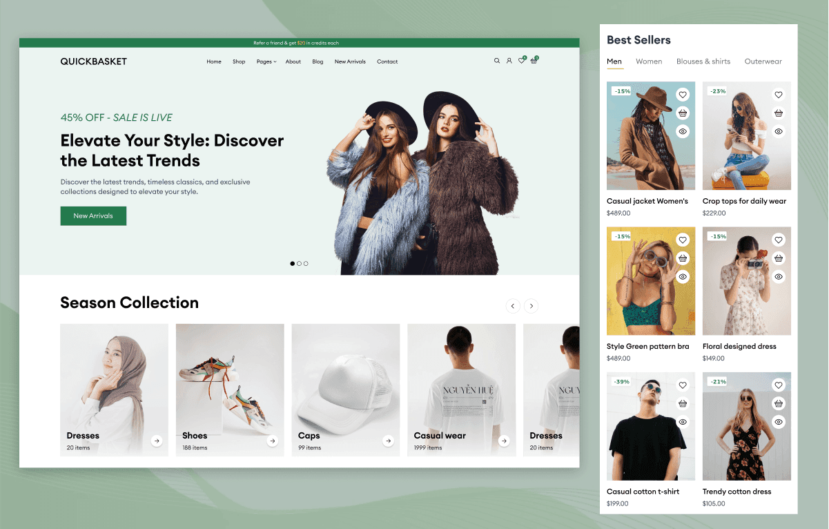 tailwind css ecommerce template with shopping cart