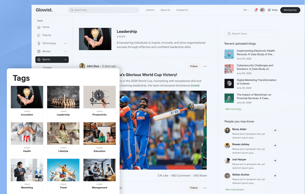 best blog & magazine Figma UI template kit