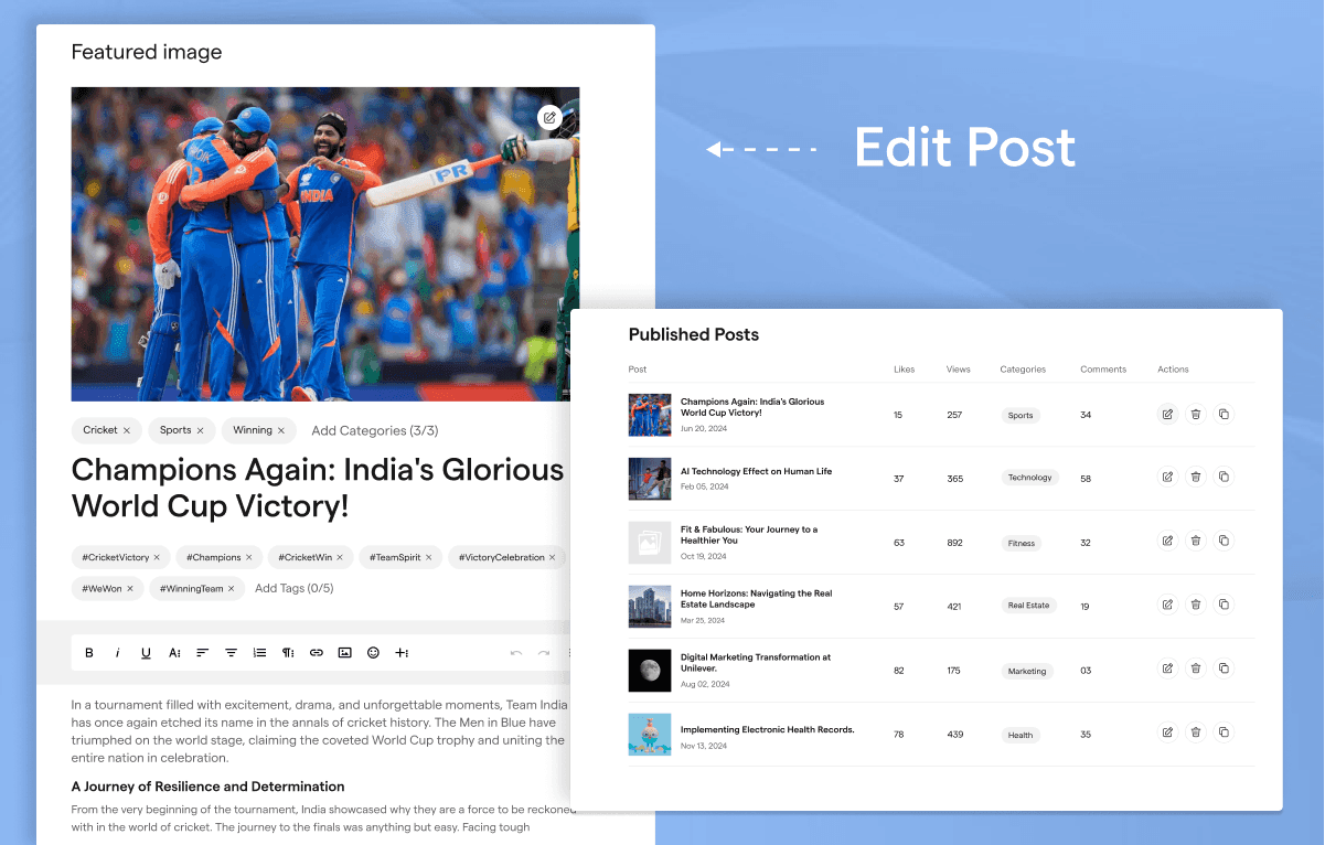 Figma templates for blog and magazine websites