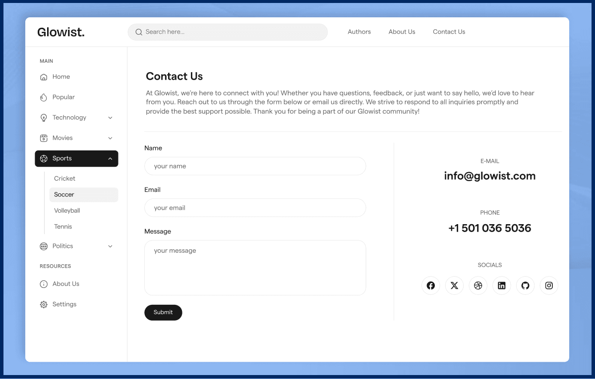 responsive blog Figma UI design kit