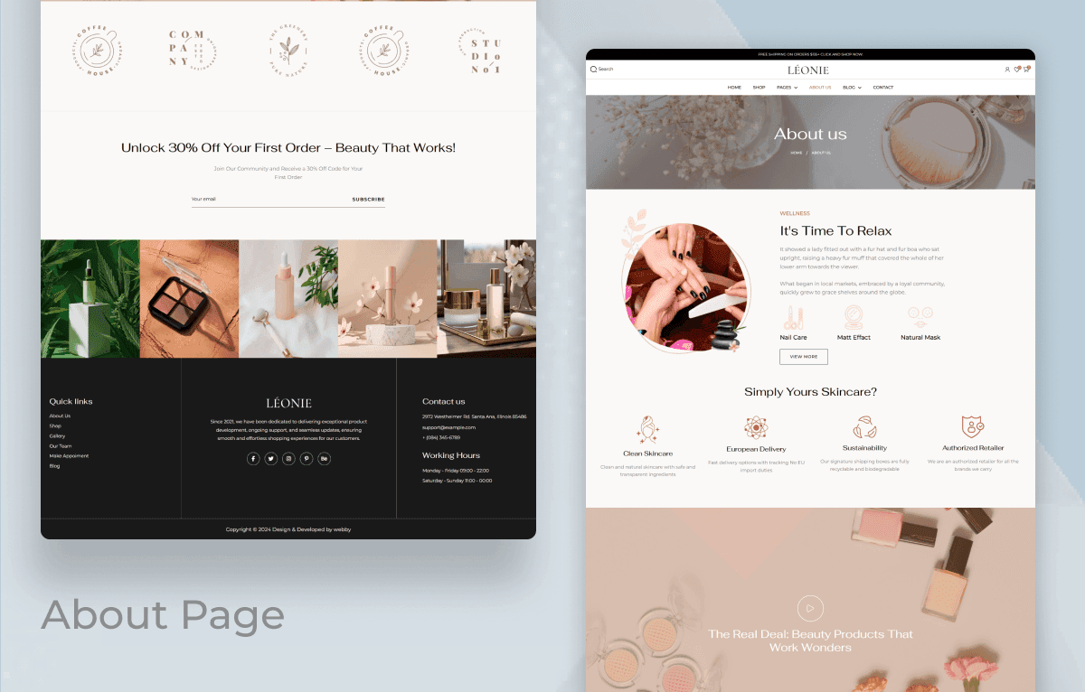 nextjs beauty salon e-commerce template
