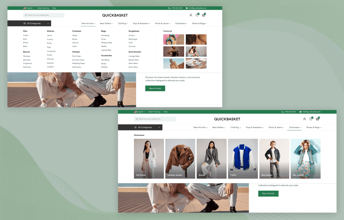 fashion brand ecommerce website tailwind css template