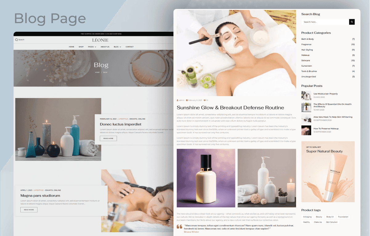 nextjs cosmetic treatment salon website template