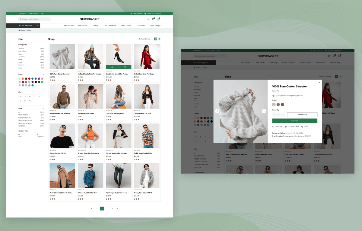 minimalist tailwind css fashion store template
