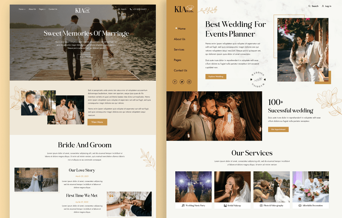 Wedding planner website HTML template