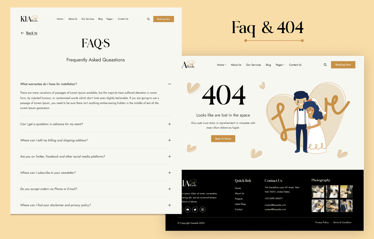 html template for wedding photographer website