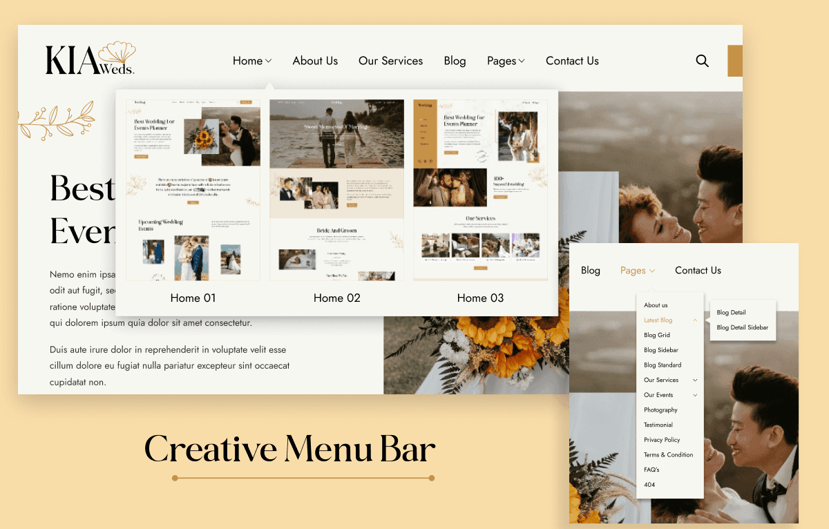 html5 wedding planner landing page template