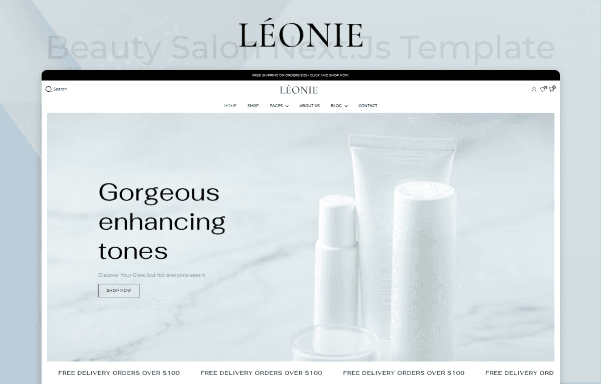 nextjs salon website template with services section